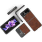 Foluu for Samsung Galaxy Z Flip 3 5G Case, Galaxy Z Flip 3 5G Leather Case, PU Leather + Hard PC Shell Ultra Thin Slim Durable Protective Phone Case Cover for Samsung Galaxy Z Flip 3 5G 2021 (Brown)