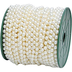 B&S FEEL 5mm Faux Pearl Beads Garland Pearl Bead Roll Strand for Wedding Party Decoration, 99 Feet Roll (Ivory)