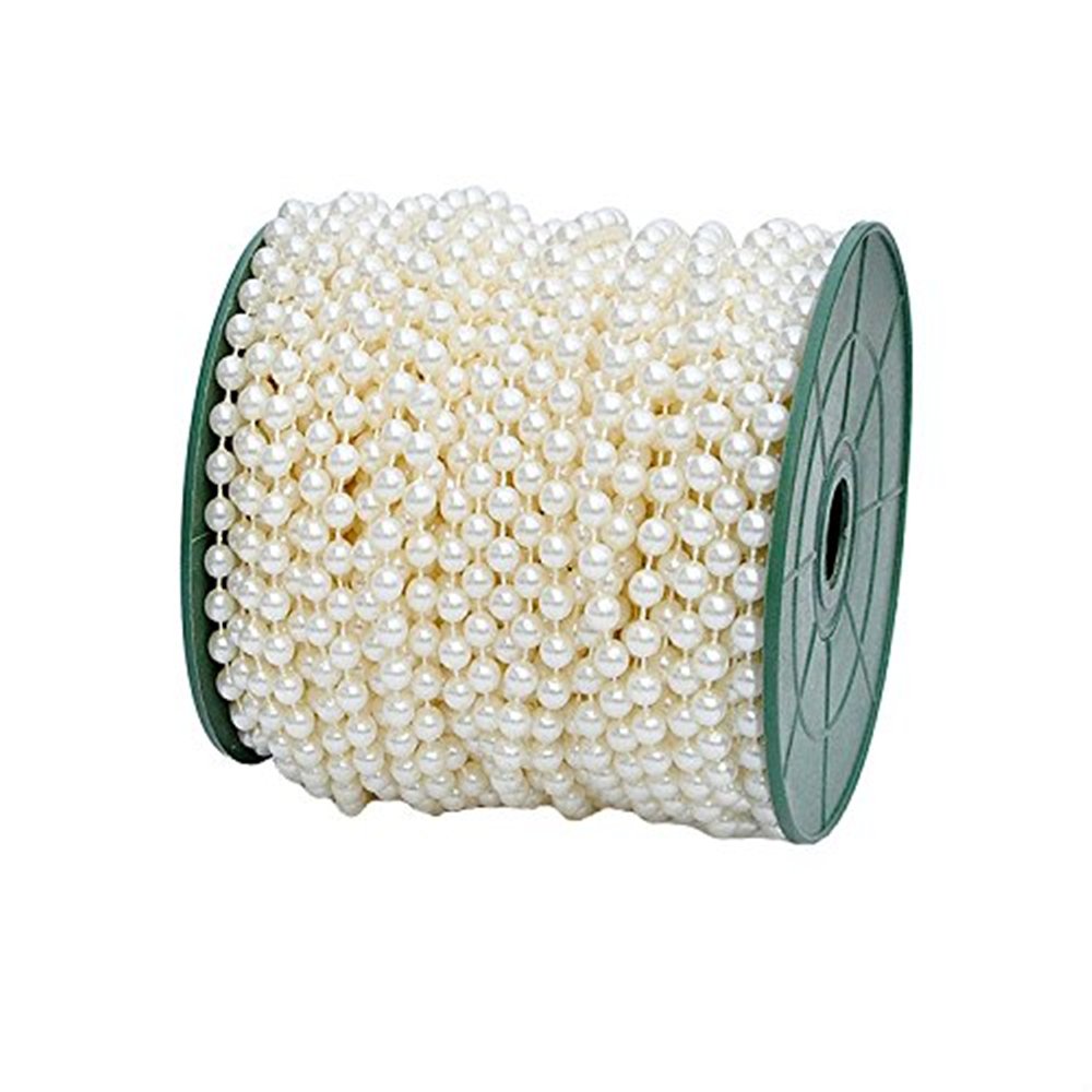 Buy now B&S FEEL 5mm Faux Pearl Beads Garland Pearl Bead Roll Strand for Wedding Party Decoration, 99 Feet Roll (Ivory) at indiglob india