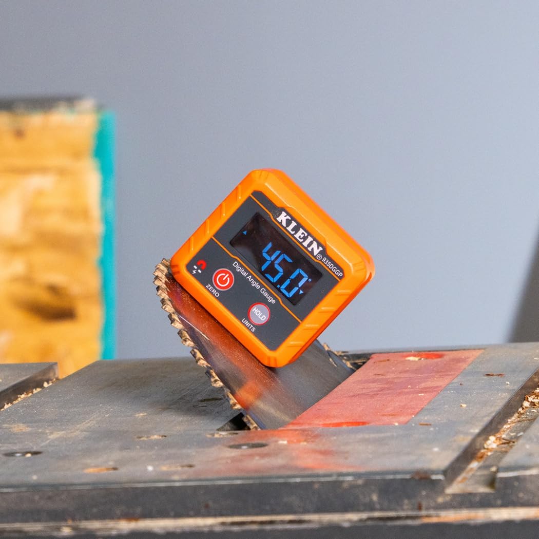 Buy now Klein Tools 935DGGP Angle Finder, Digital Gauge with Strong Magnetic Base, Converts Between Degrees, Percent Grade, In/Ft, mm/m at indiglob india