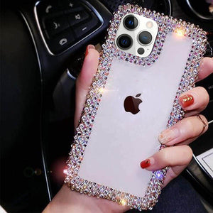 Bonitec Compatible with iPhone 13 Pro Max Case for Women Girls 3D Glitter Sparkle Bling Case Luxury Shiny Cute Crystal Charms Rhinestone Diamond Bumper Clear Protective Cases Cover Clear - My Store