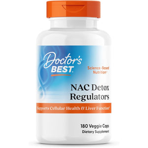 Doctor's Best Nac Detox Regulators with seleno excell, Non-GMO, Vegetarian, Gluten&Soy Free, 180 Veggie Caps, 180Count