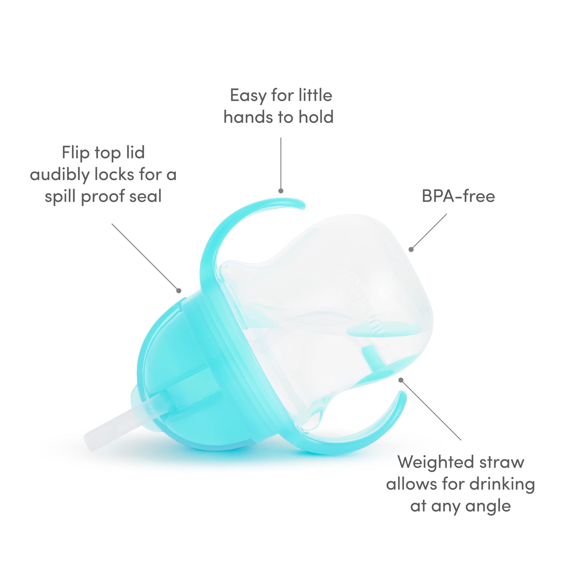 Buy now Munchkin Any Angle Sippy Cup for Toddlers, Spill Proof Weighted Straw Cup with Transition Handles for Babies 6 Months and Up, 7 Ounce, Blue at indiglob india