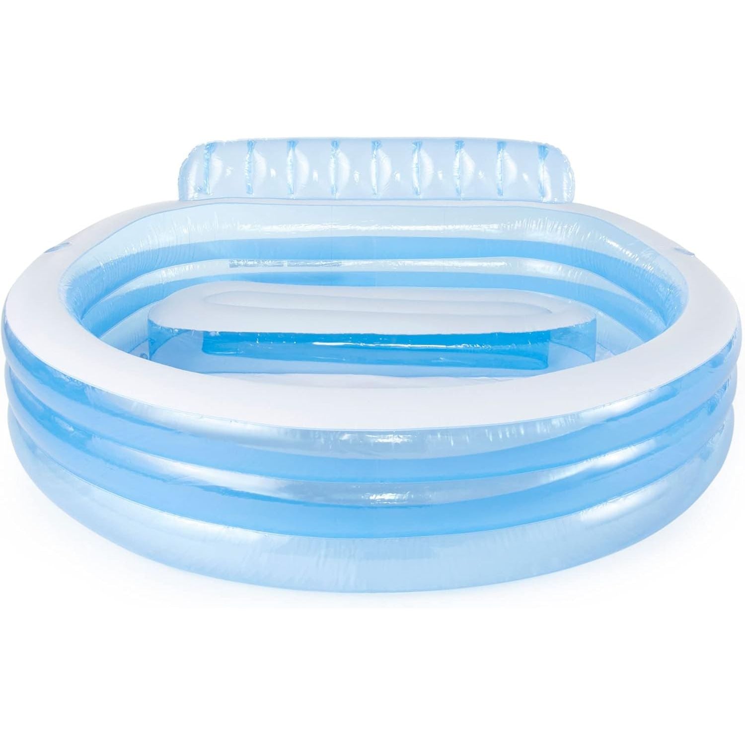 Buy now INTEX Swim Center Inflatable Family Lounge Pool: Built-In Bench – Cup Holder – 156 Gallon Capacity – 90" x 86" x 31" – Blue at indiglob india