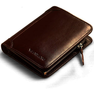 Men's Italian Genuine Cowhide Leather Extra Capacity RFID Bifold Wallet