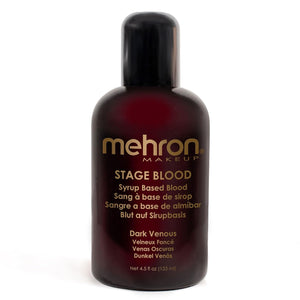 Mehron Makeup Stage Blood | Realistic For Halloween | Washable Fake Blood for Special FX, Stage & Screen, Halloween, & Cosplay (4.5) (Dark Venous)