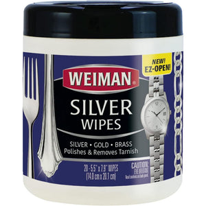 Weiman Jewelry Polish Cleaner, Tarnish Remover Wipes - 20 Count - Use on Silver Jewelry Antique Silver Gold Brass Copper and Aluminum