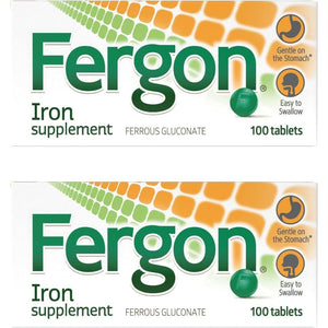 Fergon High Potency Iron Highly Soluble & Easily Digested, 27 mg Iron, 100 Tablets