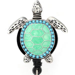 Aquamarine Enamel Sea Turtle Retractable ID Badge Reel,Name Card Holder for Nurse - My Store
