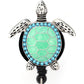 Aquamarine Enamel Sea Turtle Retractable ID Badge Reel,Name Card Holder for Nurse