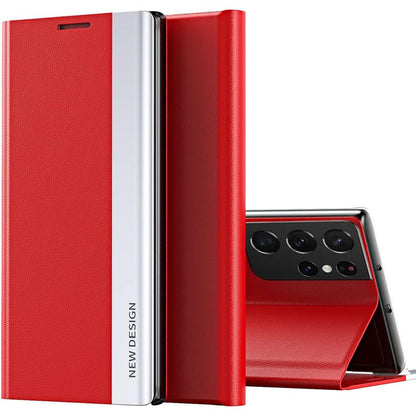 CCSmall Case for Samsung Galaxy S21 Ultra (Not fit S21) Premium PU Leather Cover [Shockproof TPU Interior Case] Stand Flip Phone Case for Samsung Galaxy S21 Ultra CX Red