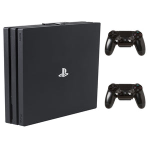 HIDEit Mounts 4P Bundle, Wall Mounts for PS4 Pro and Controller, Steel Wall Mount for PS4 Pro and 2 Controller Mounts to Safely Store Your PS4 Pro and PlayStation Controller Near or Behind TV