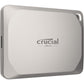 Crucial X9 Pro 2TB Portable SSD, Up to 1050MB/s Read & Write, 3.2 USB-C, External Solid State Drive, Durable Storage for PC & Mac, for Content Creators & Videogaphers, Silver - ‎CT2000X9PROSSD902