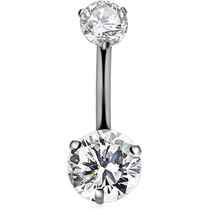 G23 Solid Titanium Belly Button Rings 14G CZ Belly Navel Rings 6mm 10mm Belly Bars