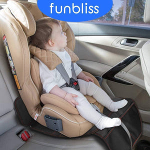 funbliss Car Seat Protector for Child Car Seat,Auto Seat Cover Mat for Under Carseat with Thickest Padding to Protect Leather & Fabric Upholstery,PVC Leather Reinforced Corners