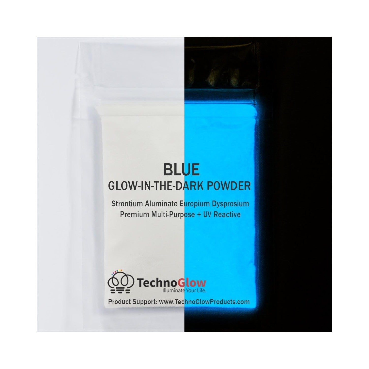Buy now Glow in the Dark Powder, Natural Blue for Resin, Epoxy, Acrylics, Paint, Slime, Sealers - 50 Grams 100 Gram at indiglob india