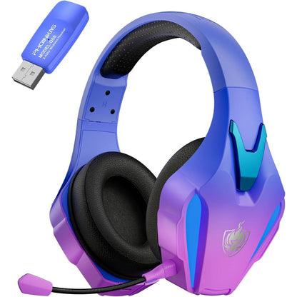 Buy now PHOINIKAS Wireless Gaming Headset for PS4 PS5 PC Switch, Wireless Gaming Over Ear Headphones with Detachable Noise Canceling Mic, 7.1 Stereo Sound, Only 3.5mm Wired Mode for XboxSeires -Dazzle Gold Q5S Violet at indiglob india