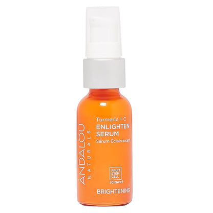 Andalou Naturals Turmeric + Vitamin C Enlighten Serum | Illuminating Face Treatment for Uneven Tone & Sun Damage | With Turmeric and Fruit Stem Cells | 1.1 fl oz