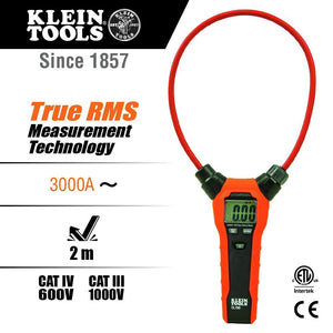 Buy now Klein Tools CL150 Clamp Meter, AC Electrical Tester with 18-Inch Flexible Clamp, True RMS Readings, Auto Ranging and More at indiglob india