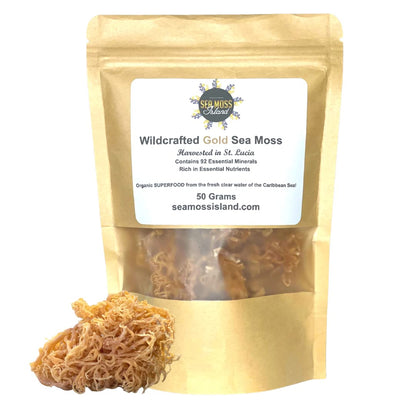 Buy now Wildcrafted Gold Irish Moss- Organic,Raw,Vegan Imported From St.Lucia,50 Grams,1.76 Ounce (Pack of 1) at indiglob india