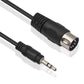 Poyiccot MIDI Cable, 1.5M/5Ft 5-Pin DIN Plugs Male to 3.5mm 1/8 inch TRS Male Jack Stereo Plug Converter Cable Audio Cable (DIN-3.5mm)
