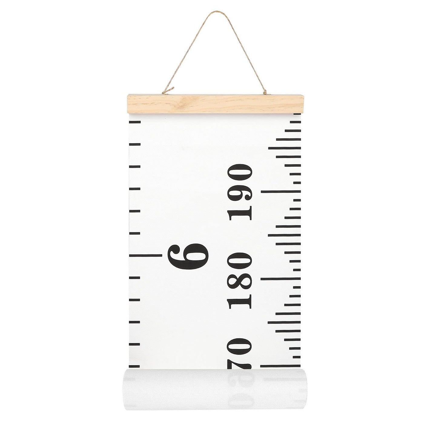 Buy now Mibote Baby Growth Height Chart Handing Ruler Wall Decor for Kids, Canvas Removable Height Growth Chart 79" x 7.9" (Black & White) at indiglob india