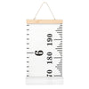 Mibote Baby Growth Height Chart Handing Ruler Wall Decor for Kids, Canvas Removable Height Growth Chart 79" x 7.9" (Black & White) - Black & White