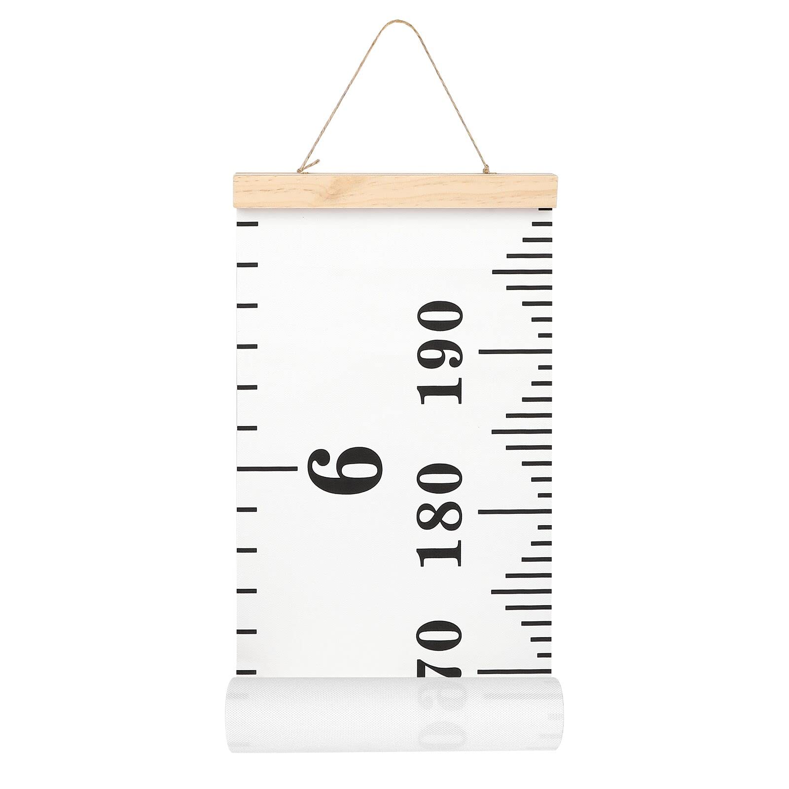 Buy now Mibote Baby Growth Height Chart Handing Ruler Wall Decor for Kids, Canvas Removable Height Growth Chart 79" x 7.9" (Black & White) Black & White at indiglob india