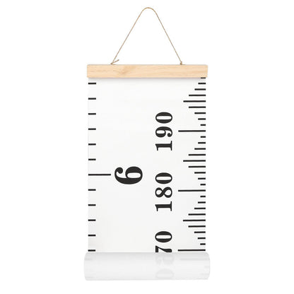 Buy now Mibote Baby Growth Height Chart Handing Ruler Wall Decor for Kids, Canvas Removable Height Growth Chart 79" x 7.9" (Black & White) Black & White at indiglob india