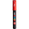 uni POSCA PC-1MR Water-Based Paint Markers, Extra Fine Tip (0.7mm), Black - Red