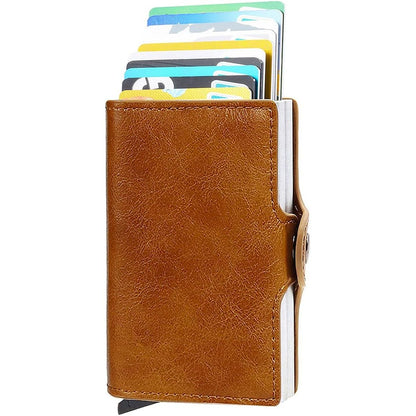 Card Holder, Men Credit Card Holder, Slim Card Case Front Pocket Anti-theft-RFID Auto Pop up Travel Thin Wallets for Men