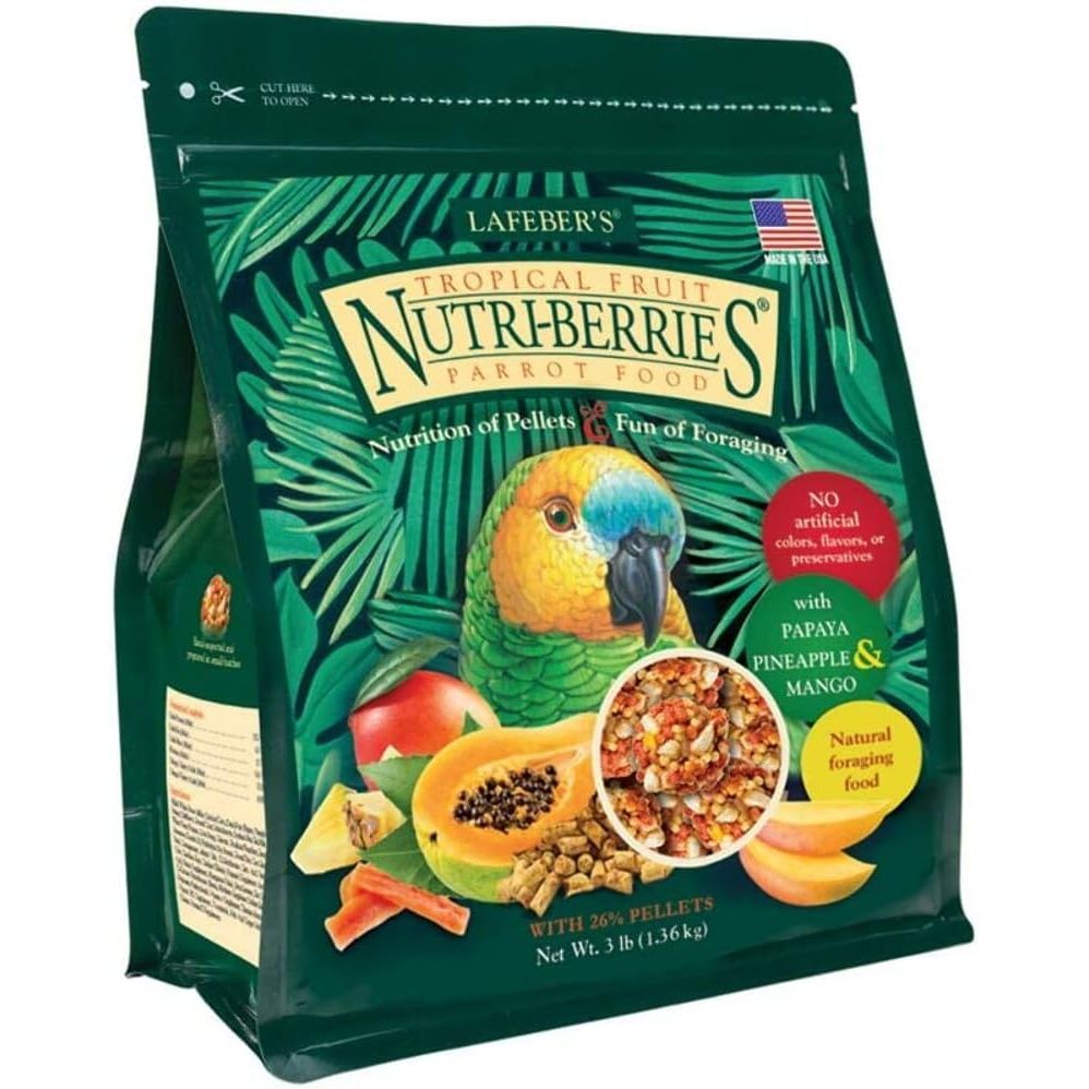 Buy now LAFEBER'S Tropical Fruit Nutri-Berries Pet Bird Food, Made with Non-GMO and Human-Grade Ingredients, for Parrots, 3 lb at indiglob india