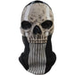 RRANYF Creepy Halloween Full Head Skull Mask with Movable Jaw, Adult Entire Head Realistic Latex Helmet, Scary Skeleton