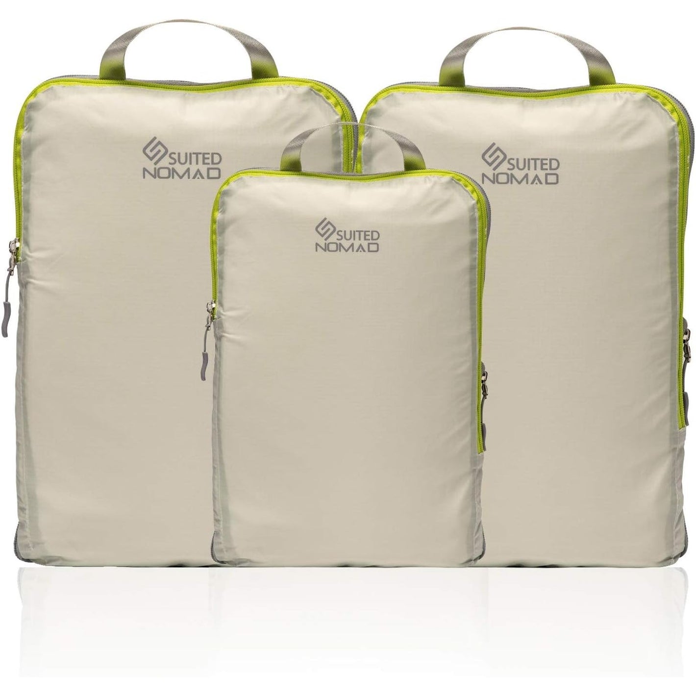 SUITEDNOMAD Ultralight Compression Packing Cubes Set, Suitcase and Backpack Travel Organizer Bags