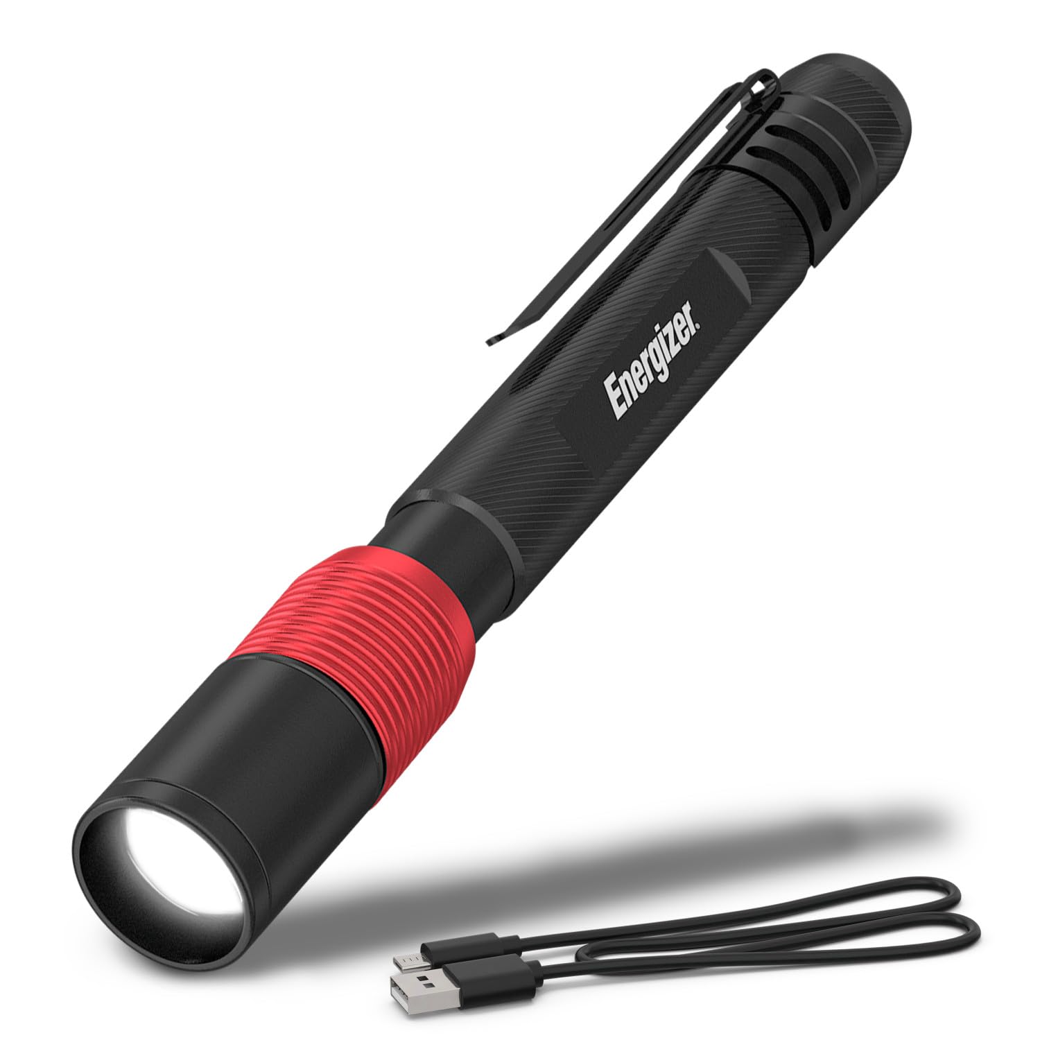Buy now Energizer X-400 Pen light Flashlight Rechargeable, Bright Penlight IPX4 Water-Resistant, Lightweight and Durable, Rechargeable Flashlight, USB Charging Cable Included at indiglob india