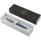 Parker Jotter Ballpoint Pen Waterloo Blue Medium Point Blue Ink Gift Box