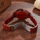 Men's Handmade Wooden Watches Mens Lightweight Analog Quartz Wood Mens Wrist Watch with Compass