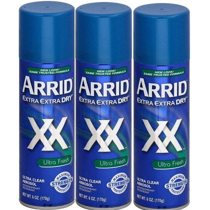 ARRID XX Ultra Clear Anti-Perspirant Deodorant Spray, Ultra Fresh, 6 Ounce (Pack of 3)