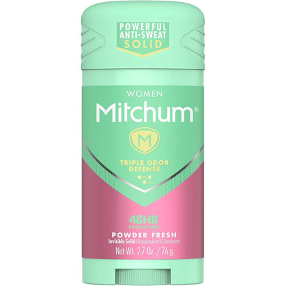 Women's Deodorant by Mitchum, Solid Antiperspirant Deodorant Stick, Powder Fresh, 2.7 Oz (Pack of 1)