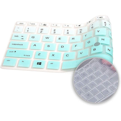 2 Pack HP EliteBook 840 Keyboard Cover 14 Inch, Silicone Keyboard Skin for HP EliteBook 745 G5 G6 14 Inch, 14" HP EliteBook 840 G5 G6, HP ZBook 14u G5 G6 Cover(Ombre Mint+Clear)