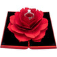 wonuu Engagement Ring Box,Ring Rose Box Surprise Jewelry Storage Holder for Woman as Proposal Engagement Wedding Ring Jewelry Gift ect. (Heart Shaped-Red)
