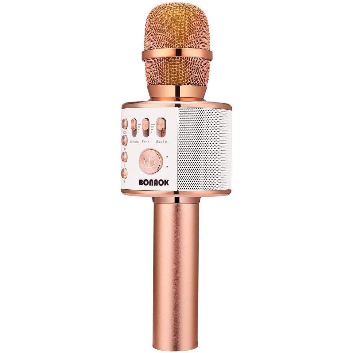 BONAOK Wireless Bluetooth Karaoke Microphone,3-in-1 Portable Handheld Karaoke Mic Speaker Machine Home Party Birthday for All Smartphones PC(Q37 Rose Gold)