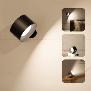 Buy now LED Wall Sconce, Wall Mounted Lamp with Rechargeable Battery Operated USB Port 3 Color Temperature & 3 Brightness Level 360°Rotate Magnetic Ball, Cordless Light for Reading Study Bedside at indiglob india