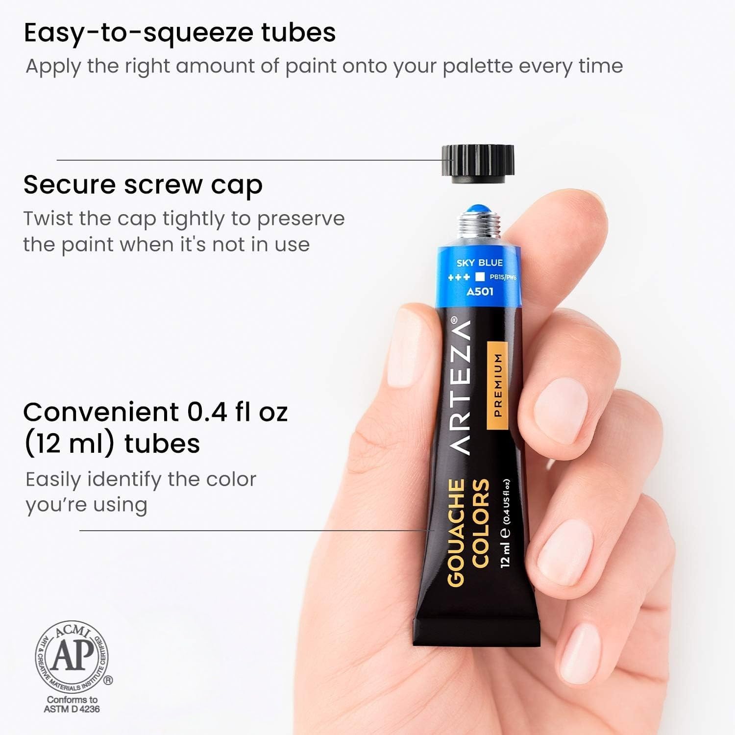 Buy now ARTEZA Gouache Paint, Set of 24, 12ml/0.4 US fl oz Gouache Paint Tubes, Gouache Set for Adults and Students at indiglob india