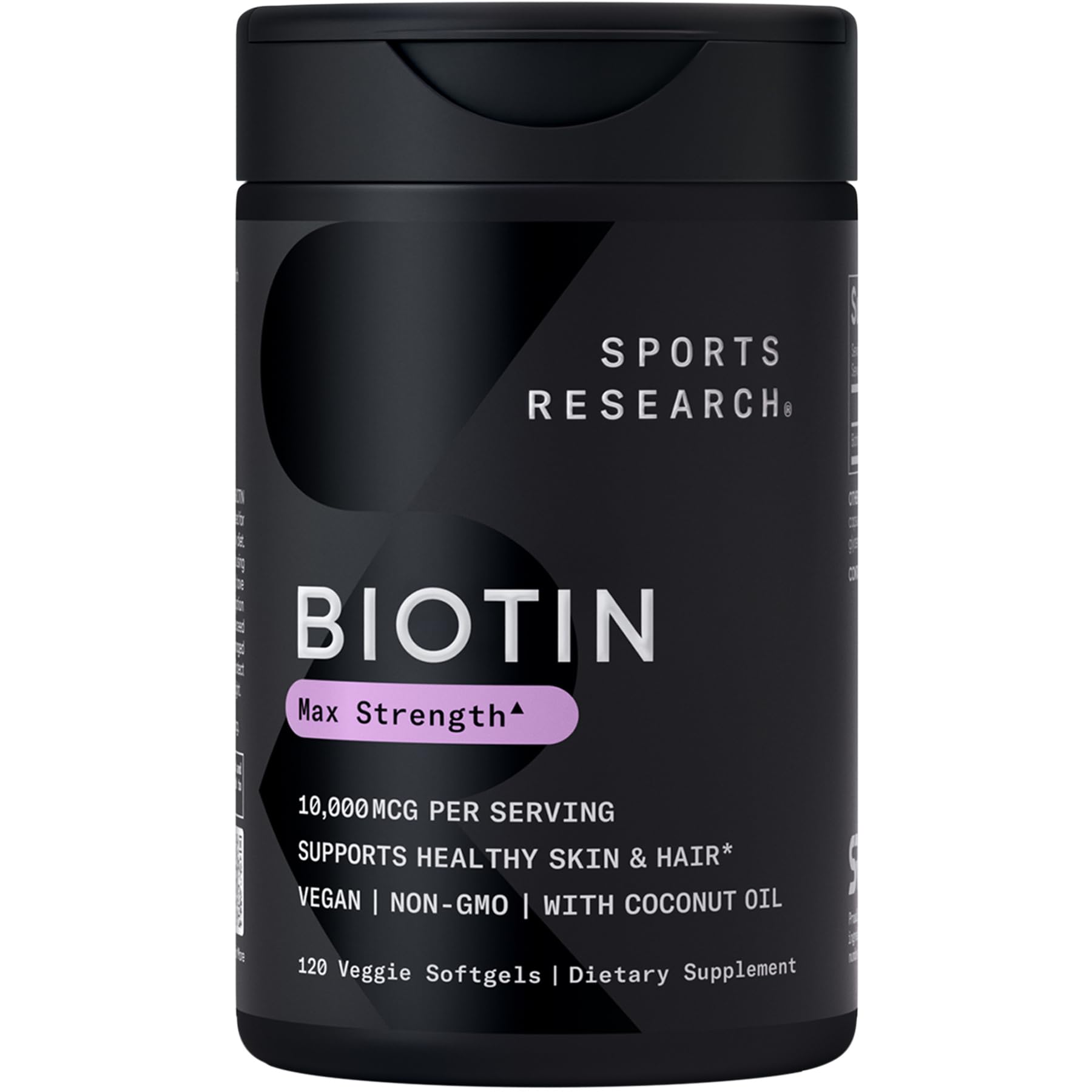 Buy now Sports Research® Biotin 5,000mcg with Organic Coconut Oil - Biotin (Vitamin B7) for Healthy Skin and Hair Support* - for Women and Men - Vegan, Non-GMO, Gluten & Soy-Free - 120 Veggie Softgels at indiglob india
