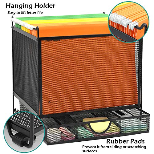 Buy now Metal Desk Hanging File Folder Box Storage Holder Bin Organizer with Drawer for Letter/A4 for Home Office, Black at indiglob india