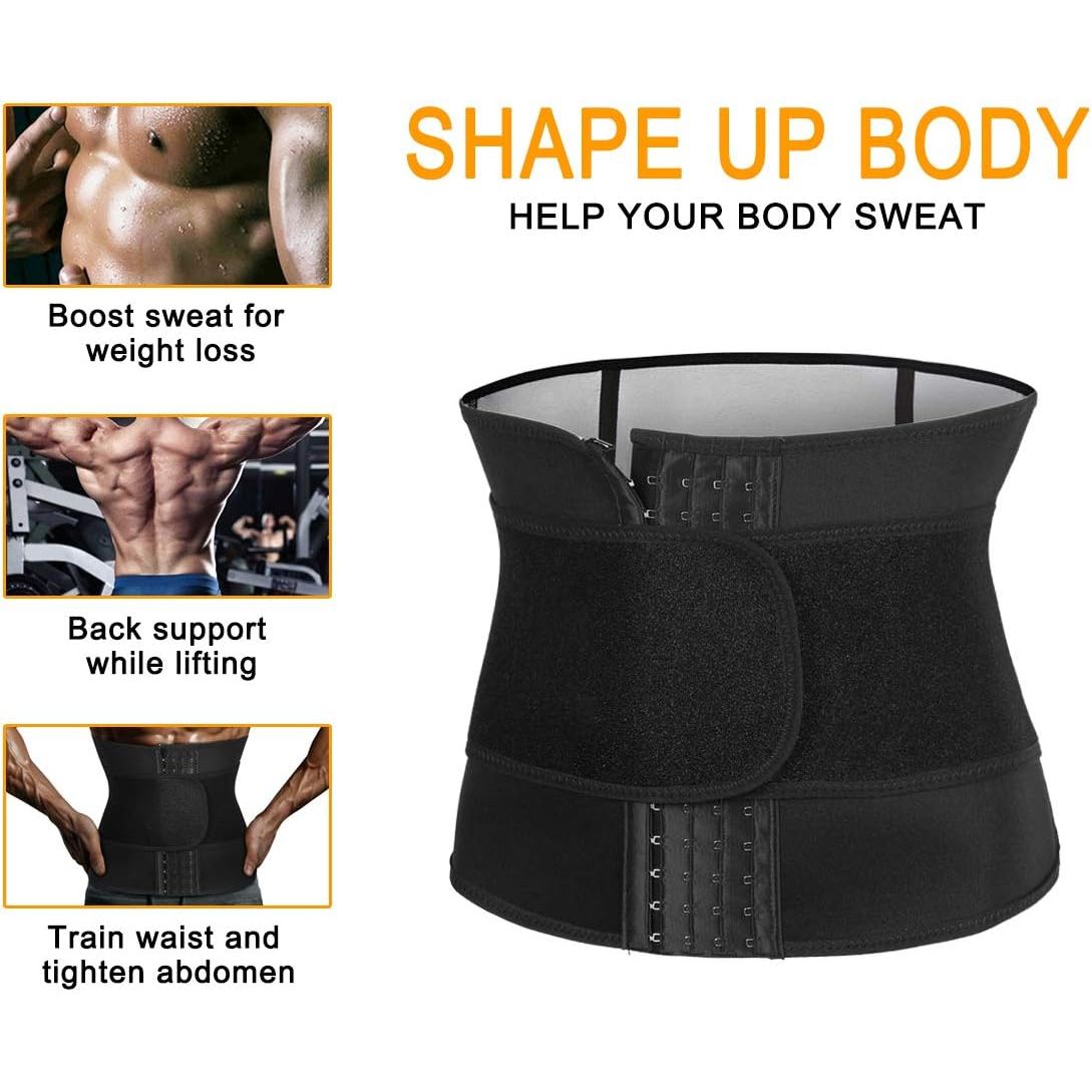 Buy now Yamadan Mens Neoprene Sauna Waist Cincher Slimmer Trainer Belt Belly Sweat Wrap Trimmer Workout Bands (Black Waist Trimmer, S) at indiglob india