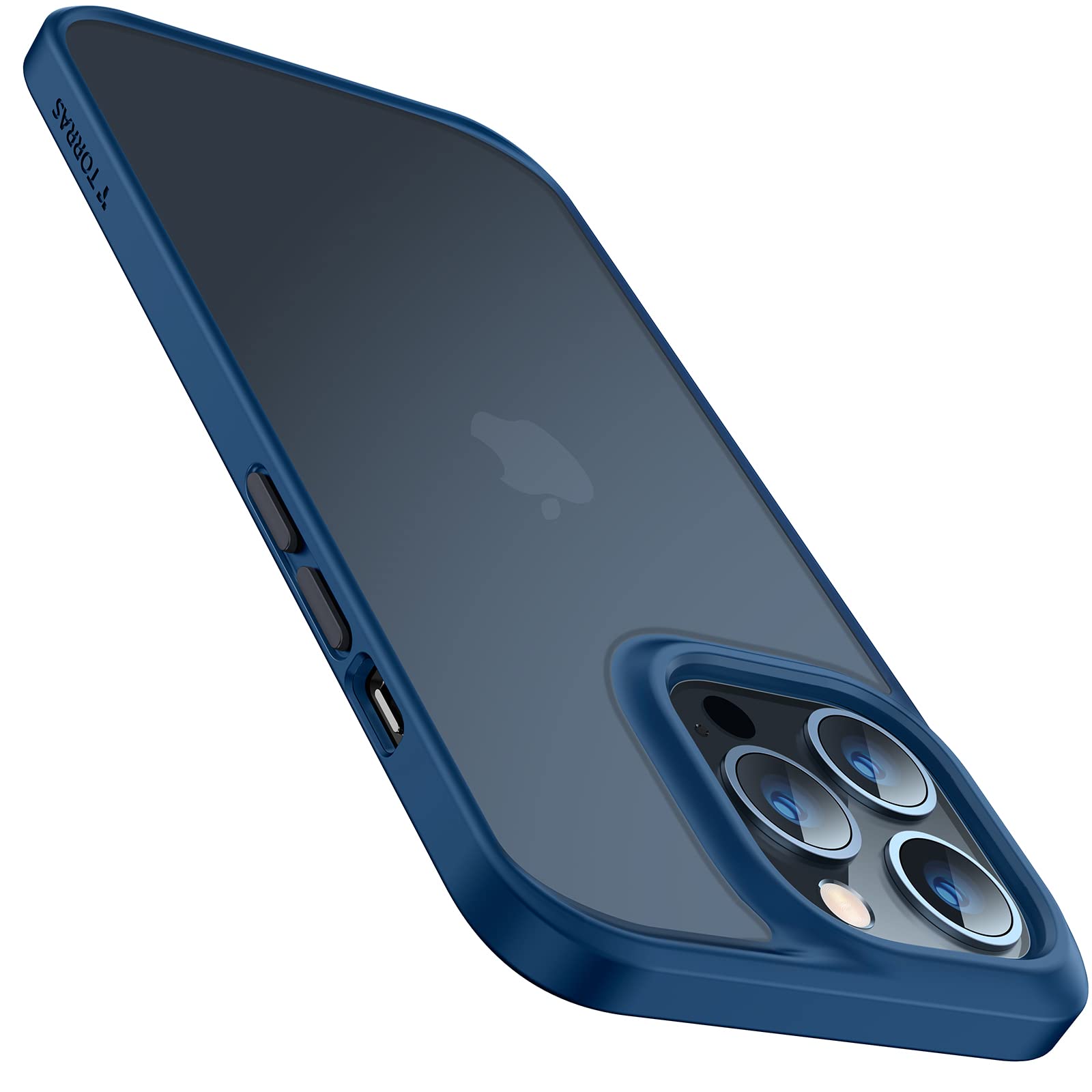 Buy now TORRAS Tough Shockproof for iPhone 13 Pro Case, [Military-Grade Drop Tested] Ultra-Durable Matte Hard PC Back with Soft Silicone Edge Slim Protective for iPhone 13 Pro Phone Case,Translucent Black at indiglob india