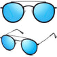 SOJOS Retro Vintage Round Polarized Sunglasses for Women Men Small Double Bridge Circle Sunnies SJ1104