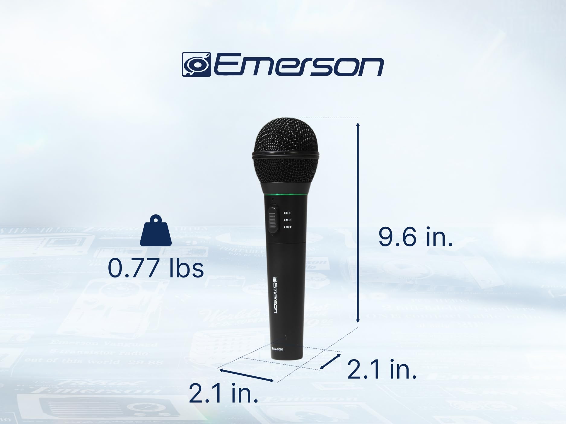 Buy now Emerson EAM-9001 Wireless Microphone System with Handheld Mic, UHF Frequency Stability, Noise-Reduction Technology, and 30-Foot Range – Ideal for Performances, Events, and Karaoke at indiglob india